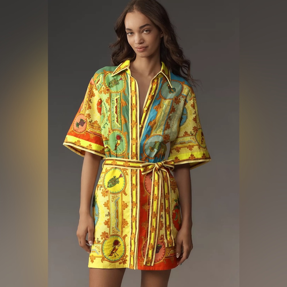 Alemais La Musica Linen Mini Dress Sz AU 6 US 2 NWT